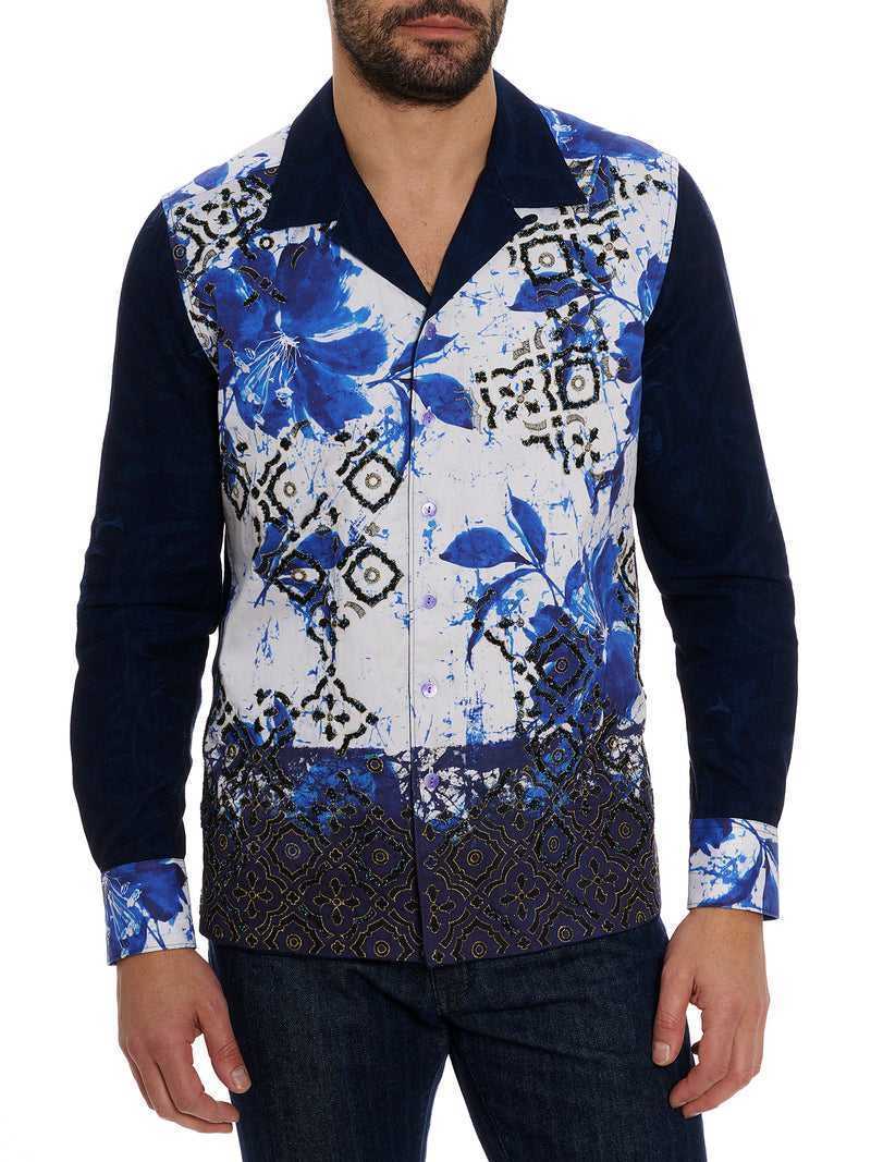 Robert Graham Limited Edition Blue Murro Long Sleeve Button Down Shirt Kék | 390DRNYUC