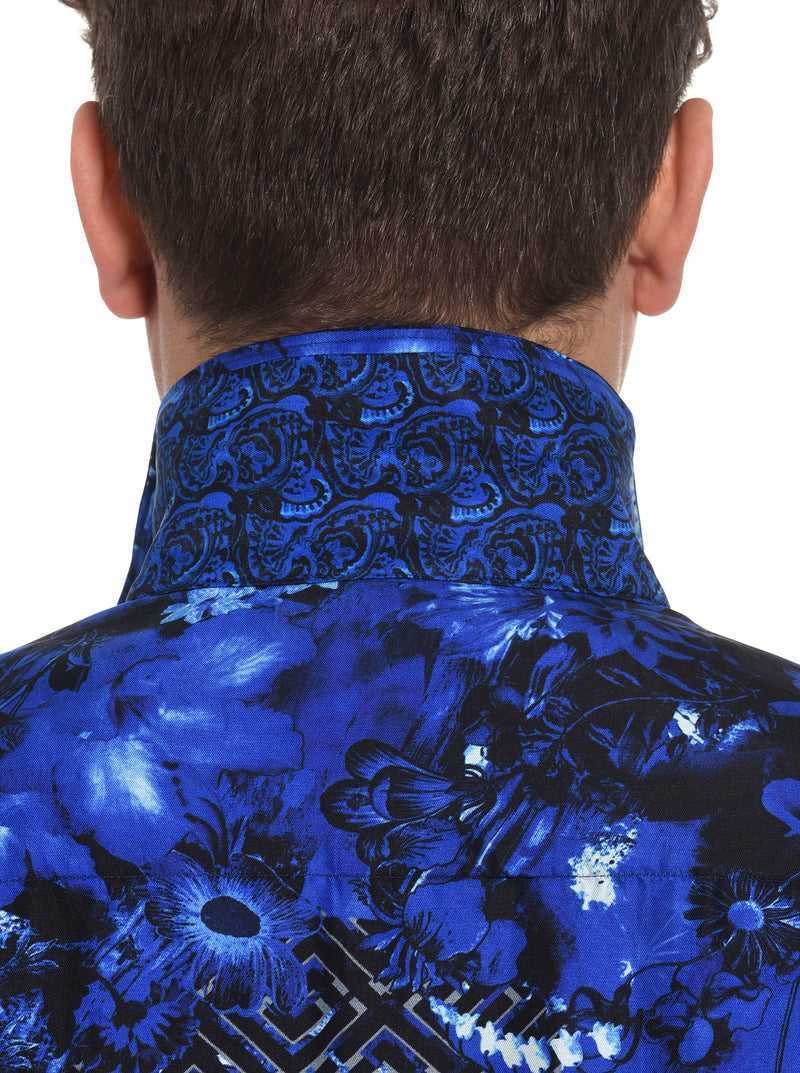 Robert Graham Limited Edition Blue Universe Short Sleeve Button Down Shirt Multi | 632LJBRWI