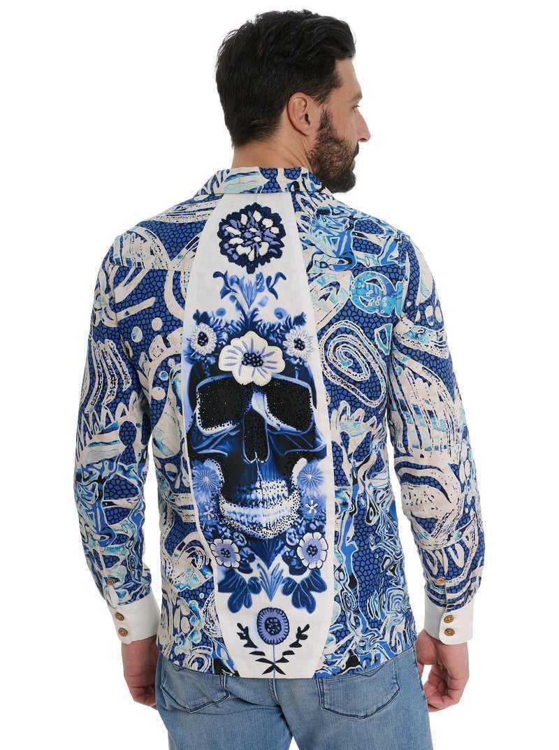 Robert Graham Limited Edition Surfin Skull Jacket Kék | 647VRFWAU