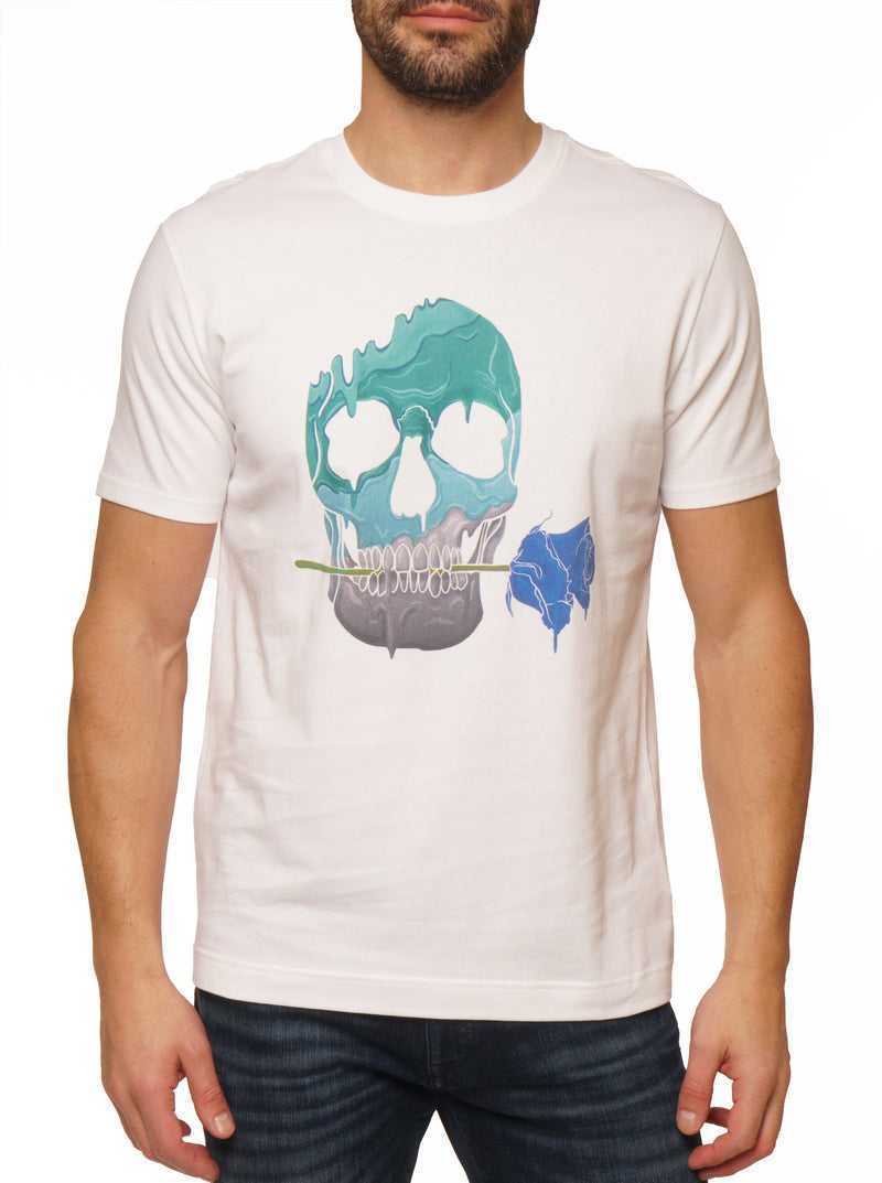 Robert Graham Melting Skull T-shirt Fehér | 401CQIRGL