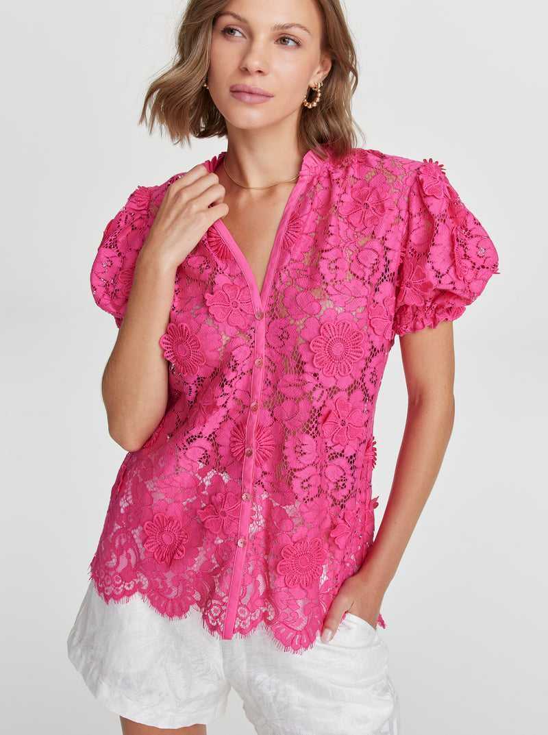 Robert Graham Mila Shirt Rózsaszín | 748BZYCDJ