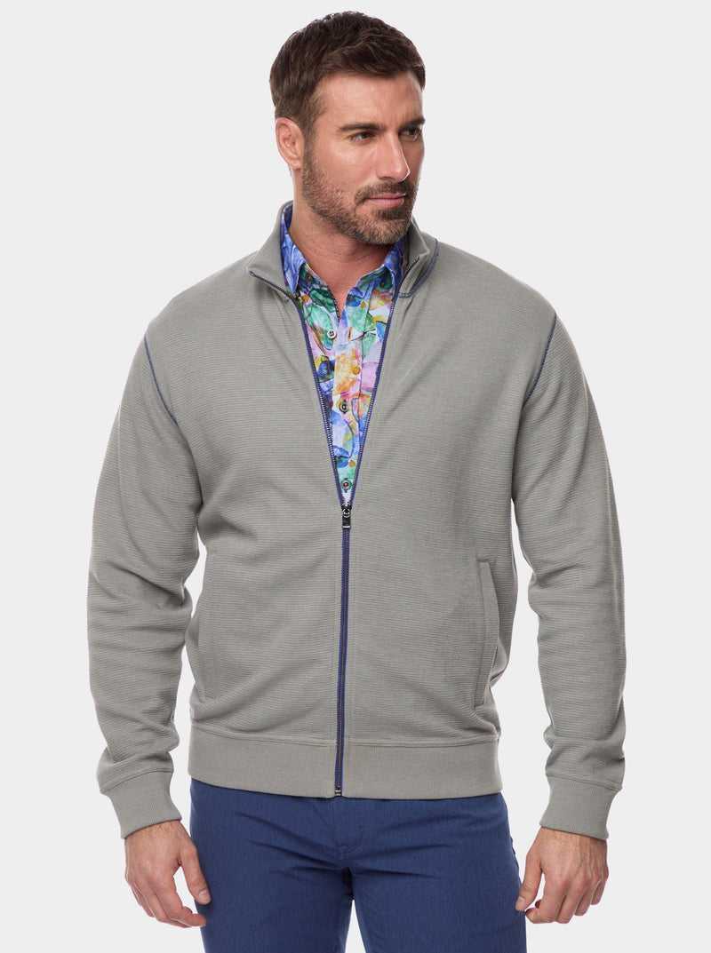 Robert Graham Moser Long Sleeve Knit Full Zip Charcoal | 943VEZWXC