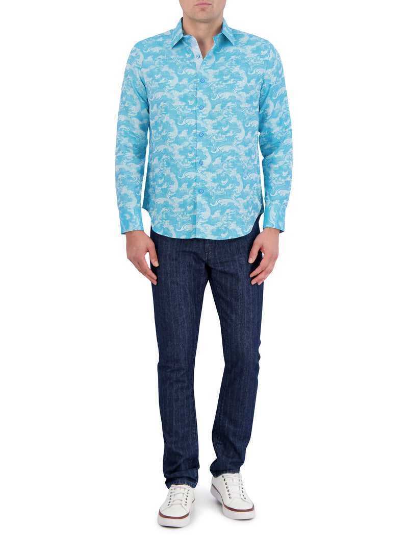 Robert Graham Poseidon Long Sleeve Button Down Shirt Türkiz | 634YKTUAH