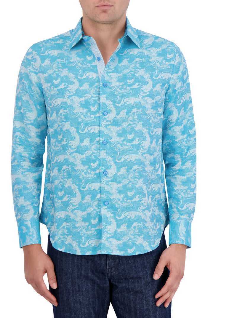 Robert Graham Poseidon Long Sleeve Button Down Shirt Türkiz | 634YKTUAH