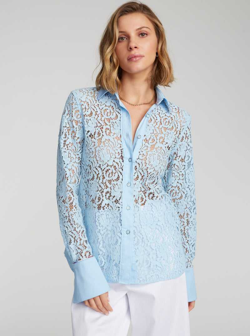 Robert Graham Priscilla Shirt Világos Kék | 653DRJOSB