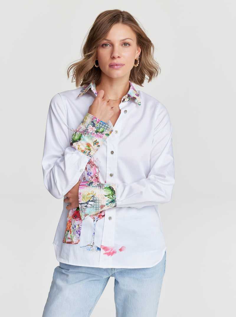 Robert Graham Rosé Bouquet Shirt Fehér | 674TLNXDQ