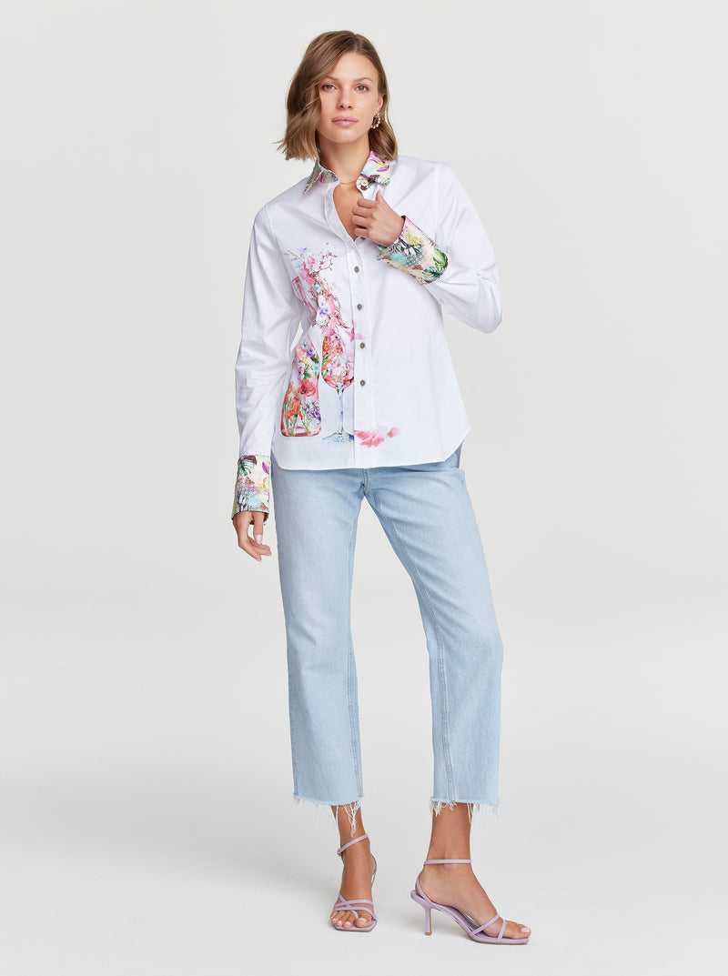 Robert Graham Rosé Bouquet Shirt Fehér | 674TLNXDQ