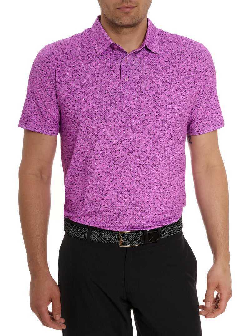 Robert Graham Sandzabar Polo Periwinkle | 508IVQDAM