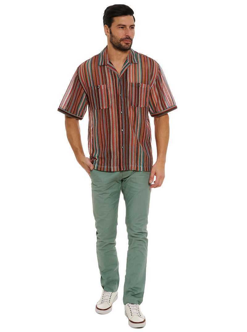 Robert Graham Serape Short Sleeve Button Down Shirt Multi | 465XBEJVU