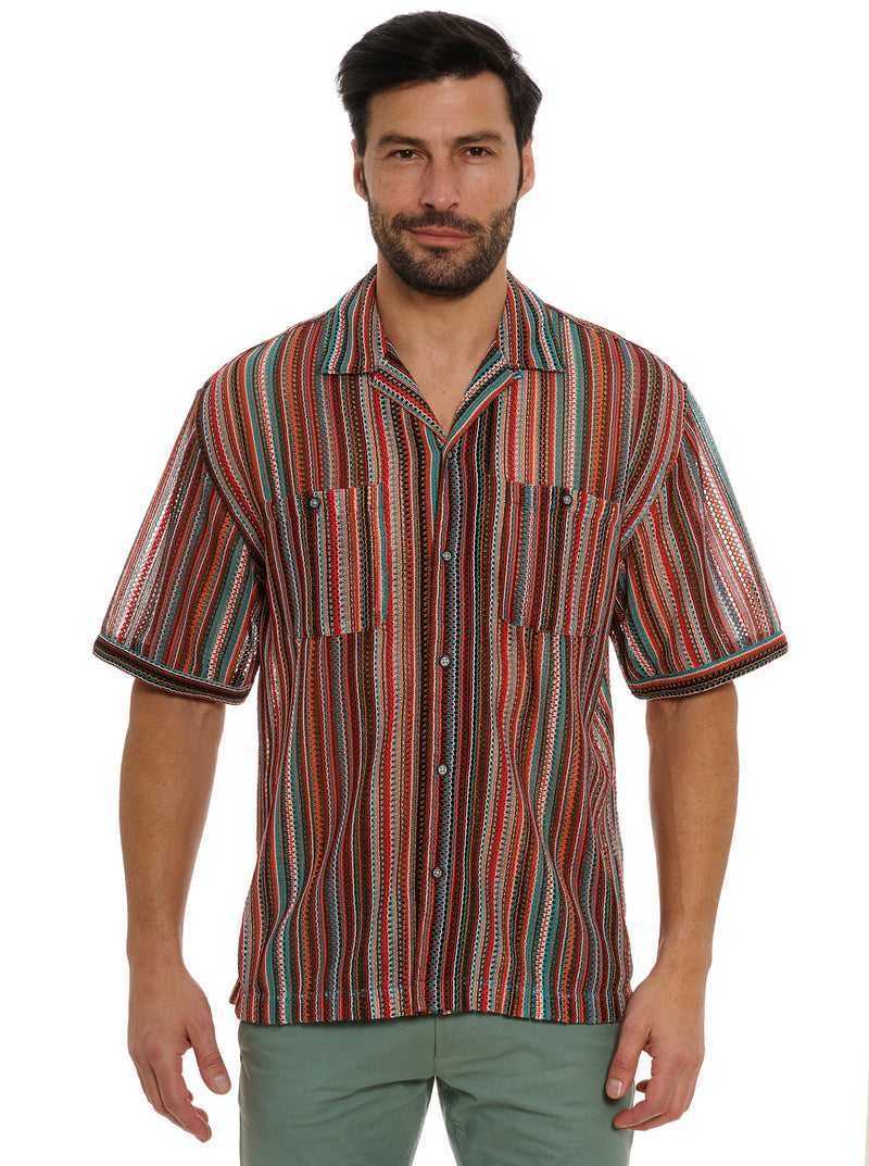 Robert Graham Serape Short Sleeve Button Down Shirt Multi | 465XBEJVU