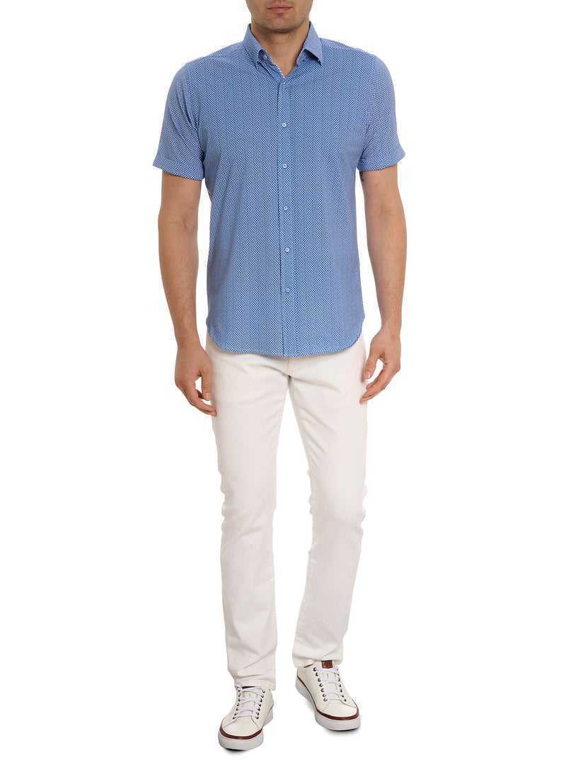 Robert Graham Shuler Motion Short Sleeve Knit Shirt Kék | 872JTFRUL