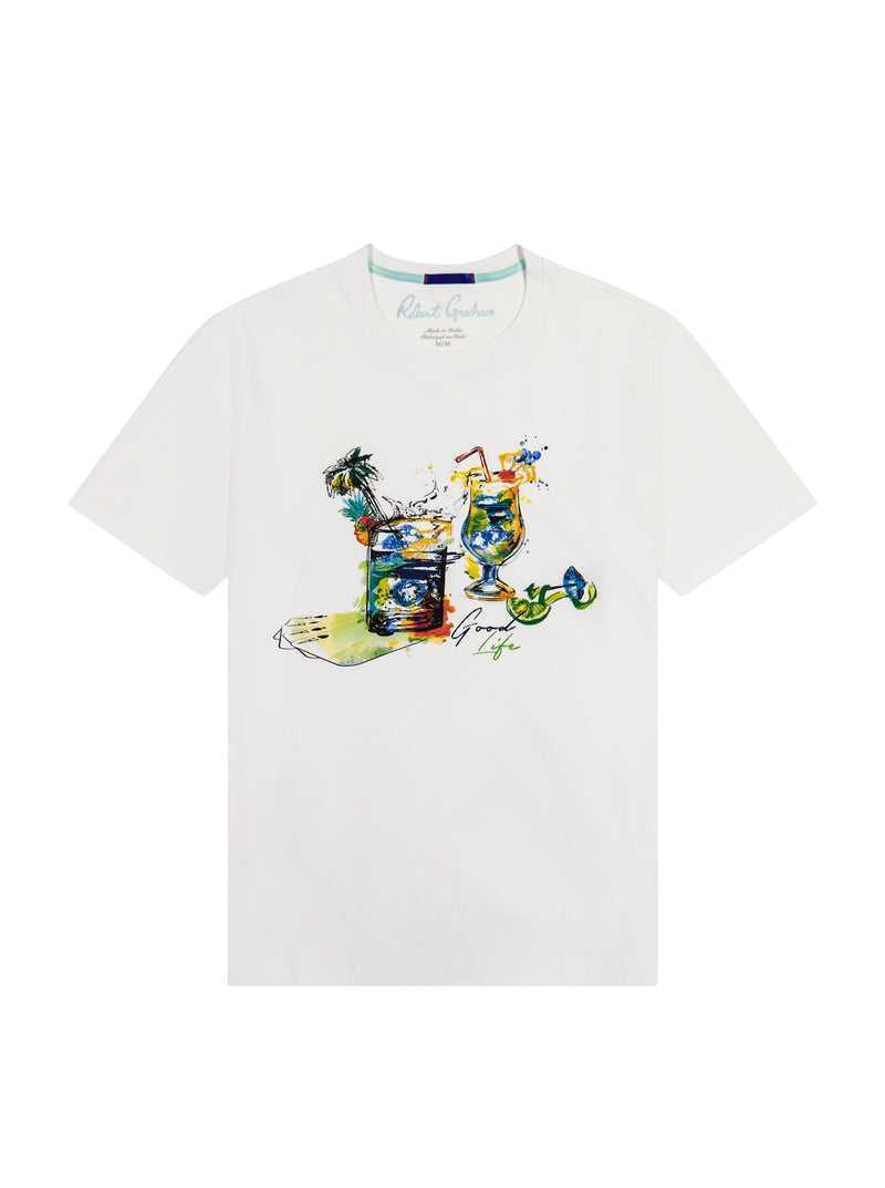 Robert Graham Sips And Spades T-shirt Fehér | 412CVRPLH