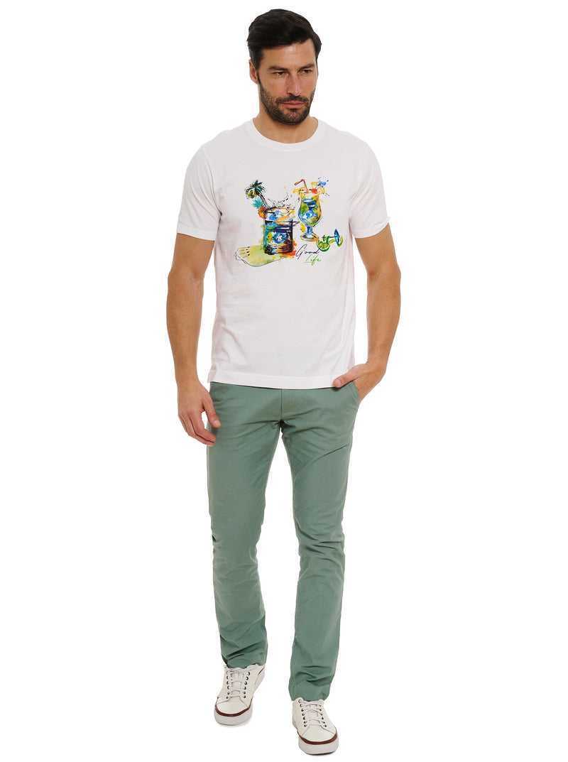 Robert Graham Sips And Spades T-shirt Fehér | 412CVRPLH