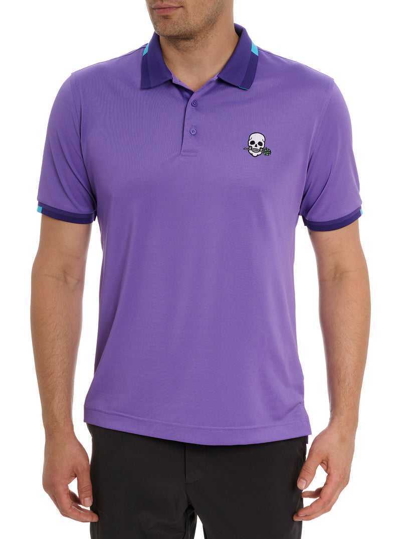 Robert Graham Skull Rose Polo Lila | 946WCBHQM