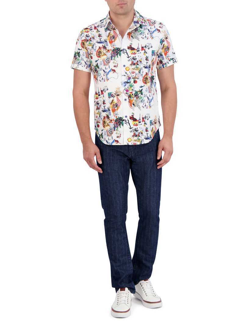 Robert Graham Trippin Short Sleeve Button Down Shirt Multi | 694NGAUIE