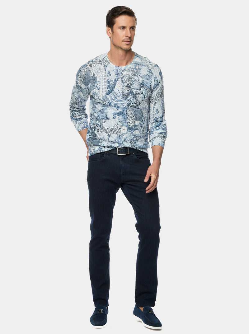 Robert Graham Valtos Long Sleeve Knit Kék | 469THXGOF