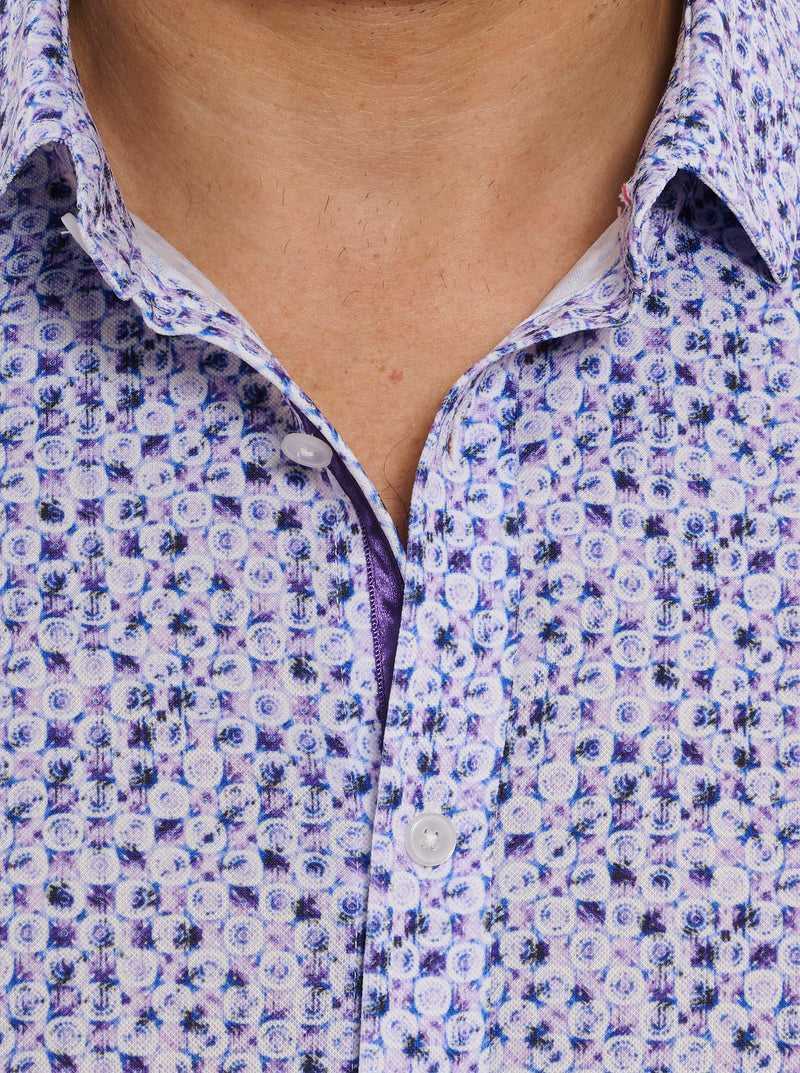 Robert Graham Zambia Short Sleeve Knit Shirt Lila | 876BEAJHO